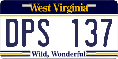 WV license plate DPS137