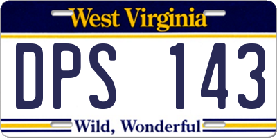 WV license plate DPS143