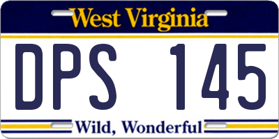 WV license plate DPS145