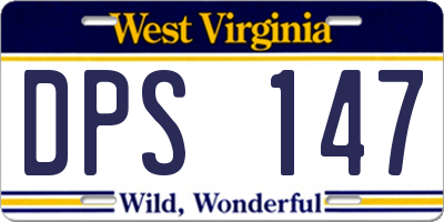 WV license plate DPS147