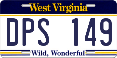 WV license plate DPS149