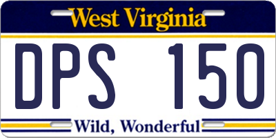 WV license plate DPS150