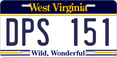 WV license plate DPS151