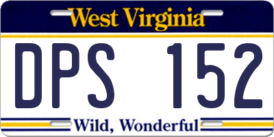 WV license plate DPS152