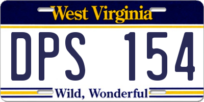 WV license plate DPS154