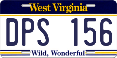 WV license plate DPS156