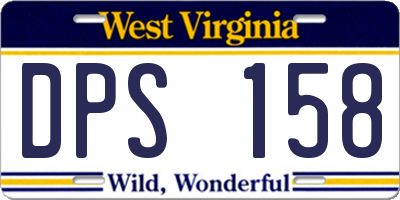 WV license plate DPS158