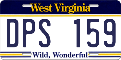 WV license plate DPS159