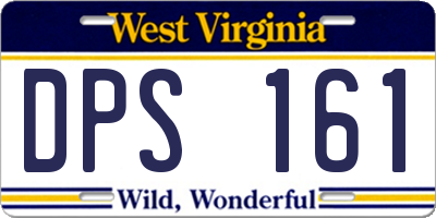 WV license plate DPS161