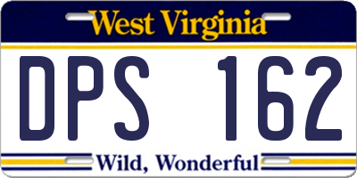 WV license plate DPS162