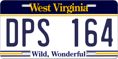 WV license plate DPS164
