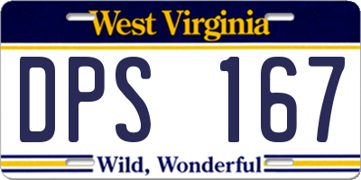 WV license plate DPS167