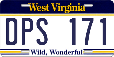 WV license plate DPS171
