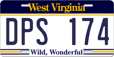WV license plate DPS174