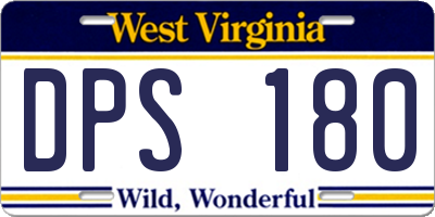 WV license plate DPS180