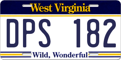 WV license plate DPS182