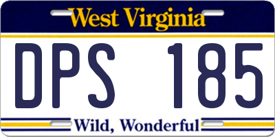 WV license plate DPS185