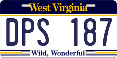 WV license plate DPS187