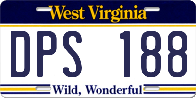 WV license plate DPS188