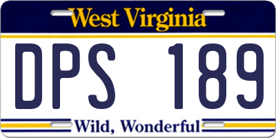 WV license plate DPS189