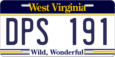WV license plate DPS191