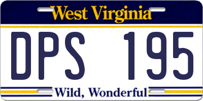 WV license plate DPS195