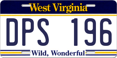 WV license plate DPS196