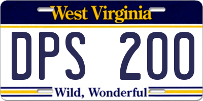 WV license plate DPS200