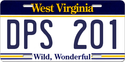 WV license plate DPS201