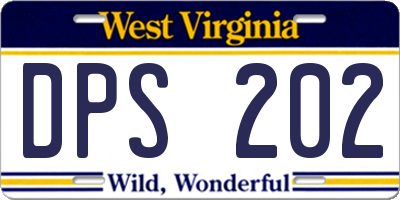 WV license plate DPS202