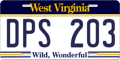 WV license plate DPS203
