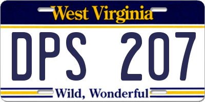 WV license plate DPS207