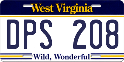 WV license plate DPS208