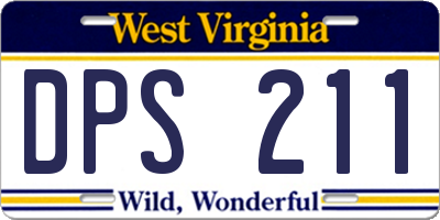 WV license plate DPS211