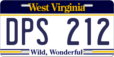 WV license plate DPS212