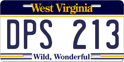 WV license plate DPS213