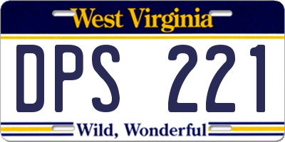 WV license plate DPS221