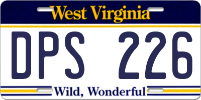 WV license plate DPS226