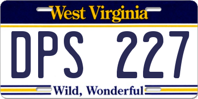 WV license plate DPS227
