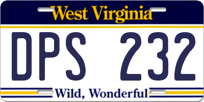 WV license plate DPS232