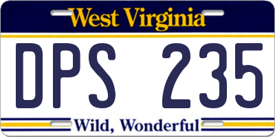WV license plate DPS235