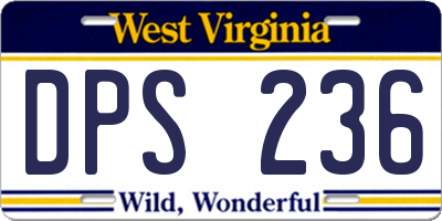 WV license plate DPS236