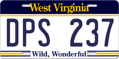 WV license plate DPS237