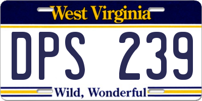 WV license plate DPS239