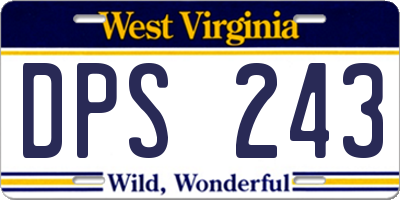 WV license plate DPS243