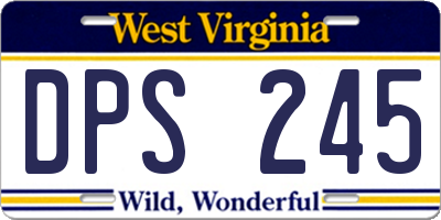 WV license plate DPS245