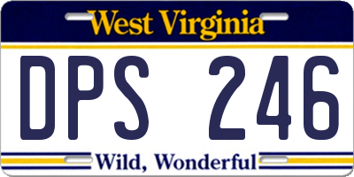 WV license plate DPS246