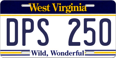 WV license plate DPS250