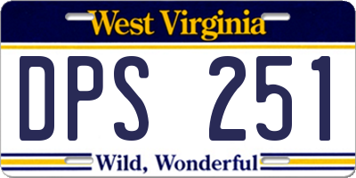 WV license plate DPS251