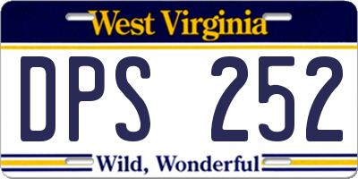 WV license plate DPS252